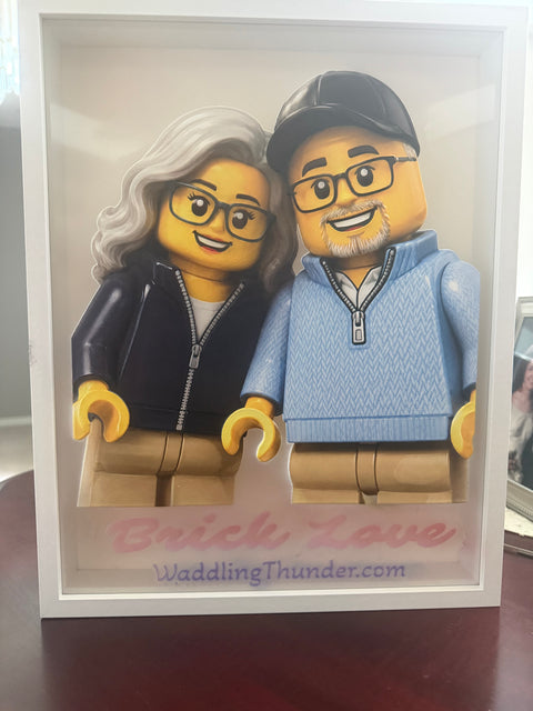 BlockVault™ Personalized UV Printed Brick Character Shadow Box