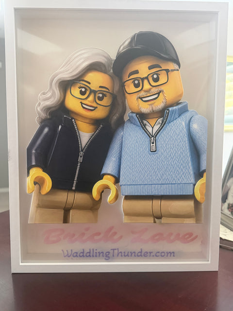 BlockVault™ Personalized UV Printed Brick Character Shadow Box
