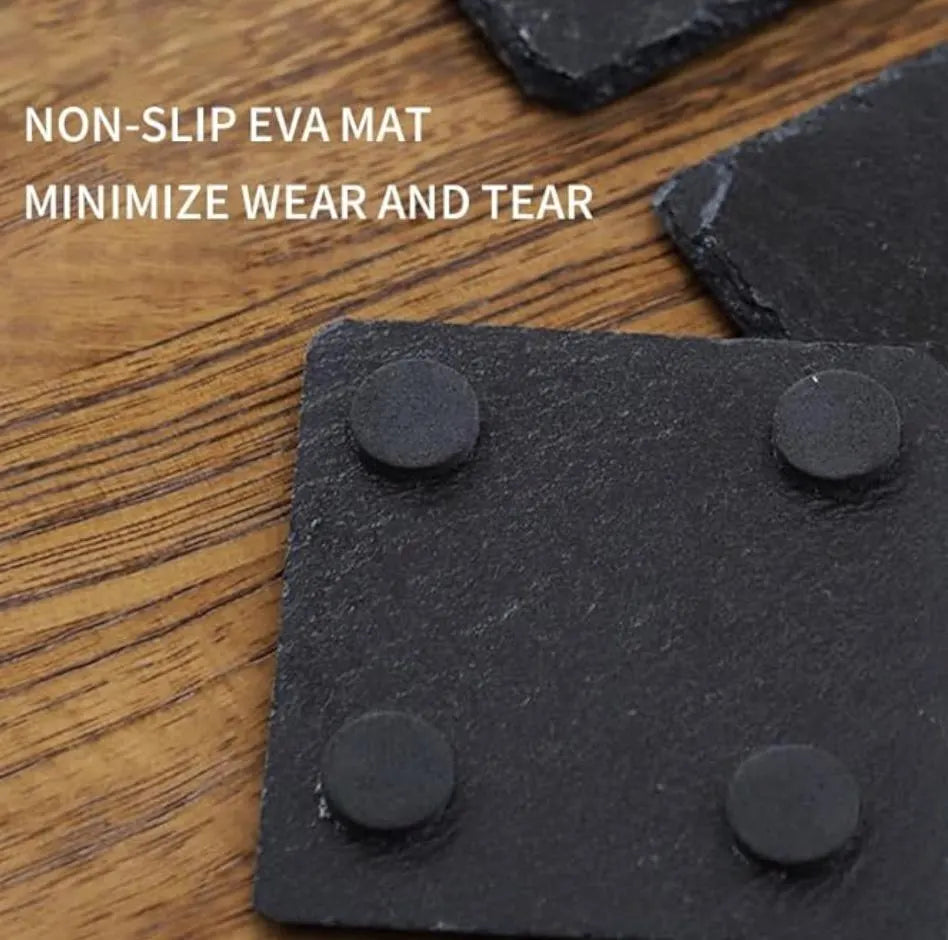 Lego-Inspired Slate Coasters: Engraved Drink Coasters, Set of Four