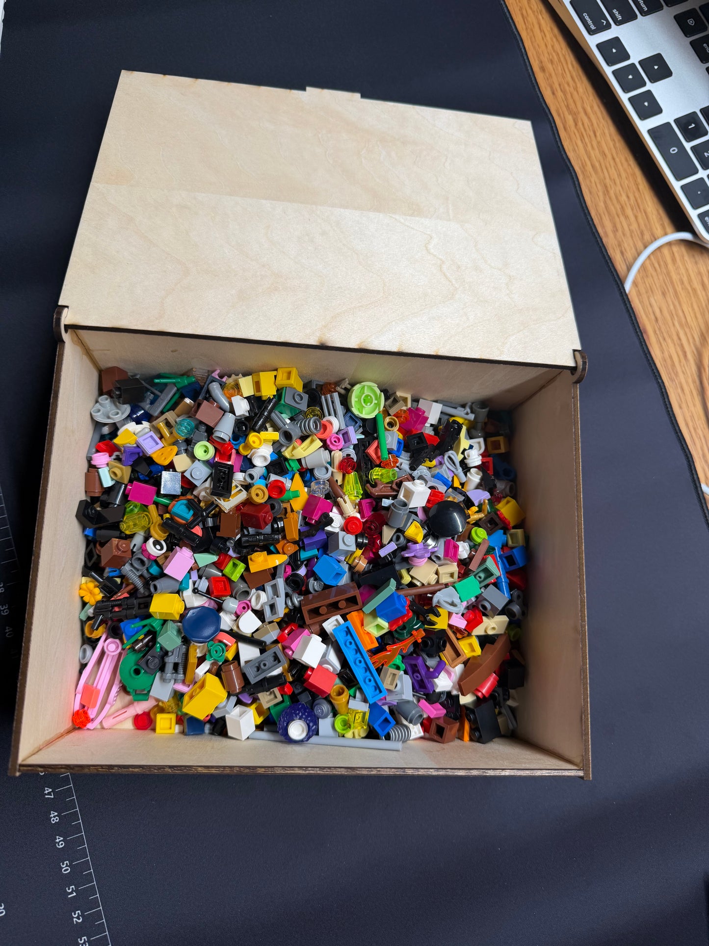 BlockVault™ Wooden Brick Storage Box | Leftover Brick Organizer for Building Sets | Laser Engraved Brick Parts Box | Gift for Brick Builders