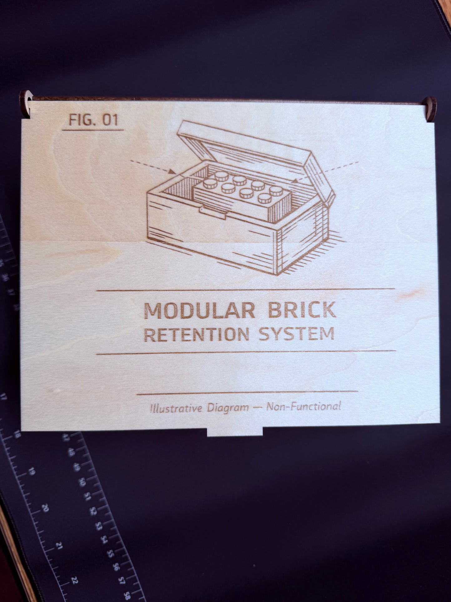 BlockVault™ Wooden Brick Storage Box | Leftover Brick Organizer for Building Sets | Laser Engraved Brick Parts Box | Gift for Brick Builders
