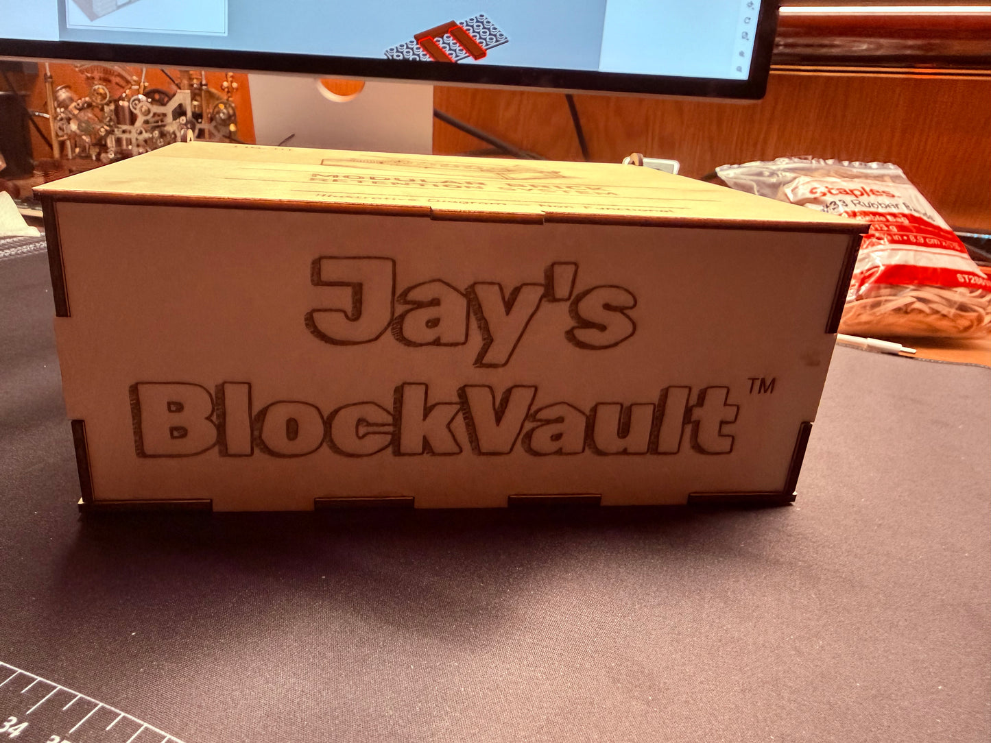 BlockVault™ Wooden Brick Storage Box | Leftover Brick Organizer for Building Sets | Laser Engraved Brick Parts Box | Gift for Brick Builders