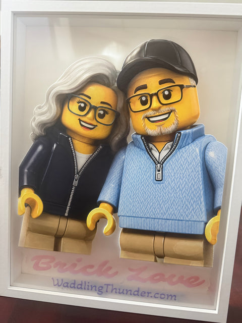 BlockVault™ Personalized UV Printed Brick Character Shadow Box
